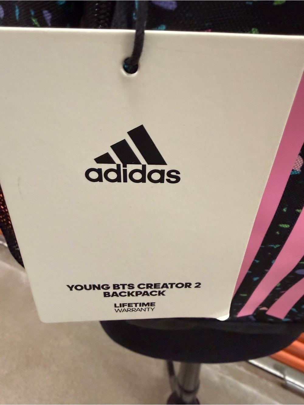NWT Adidas Kids Young Creator 2 Black Backpack with Pink Accents and Multicolor - Picture 4 of 7